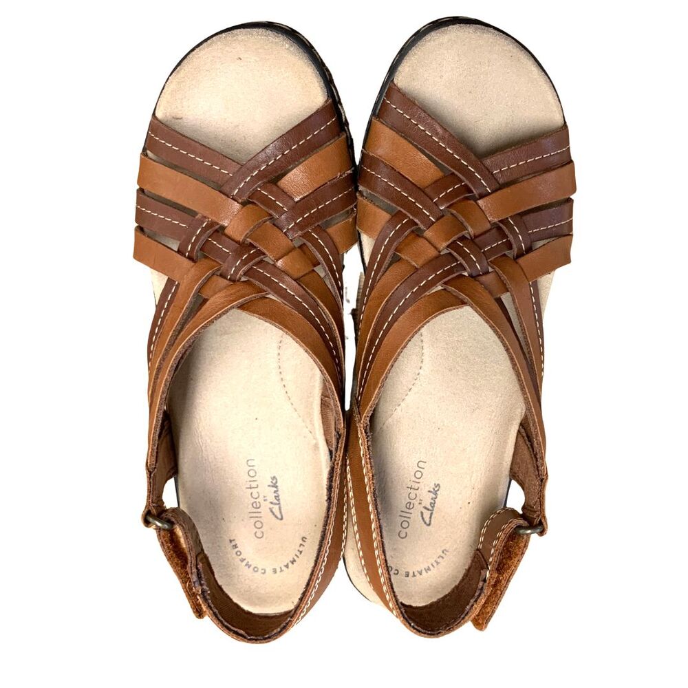 Clarks Women Lexi Carmen Comfort Hook and Loop Leather Snadals SIze 6 - Picture 4 of 12